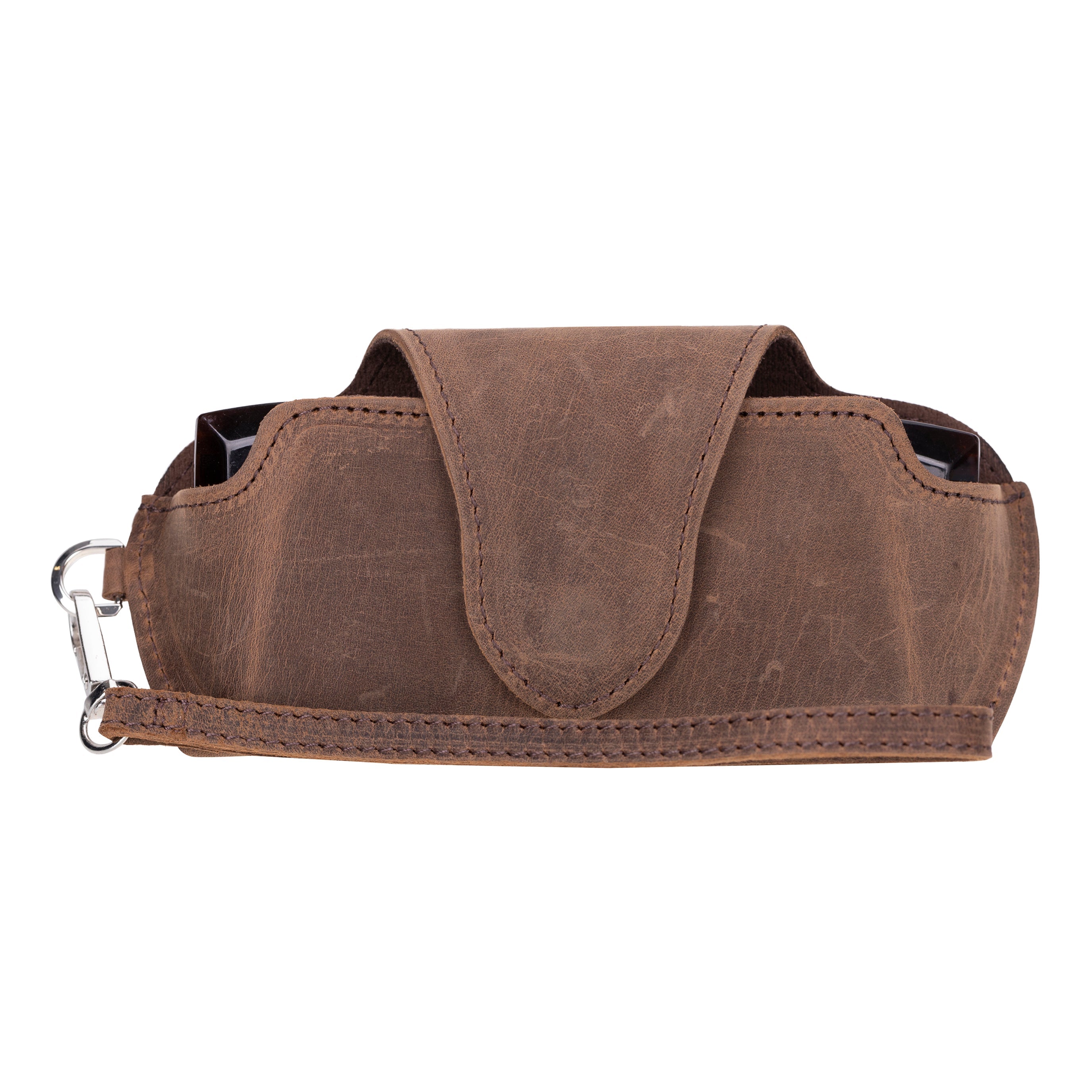 Riviera Leather Glasses Case with Strap